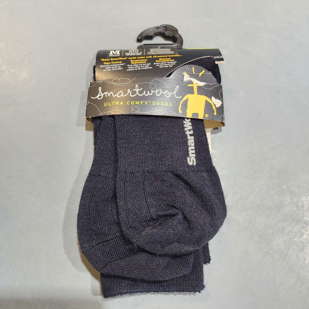 SmartWool City Slicker Socks Mens M Black Wool Mid Calf Outdoor Winter Warm